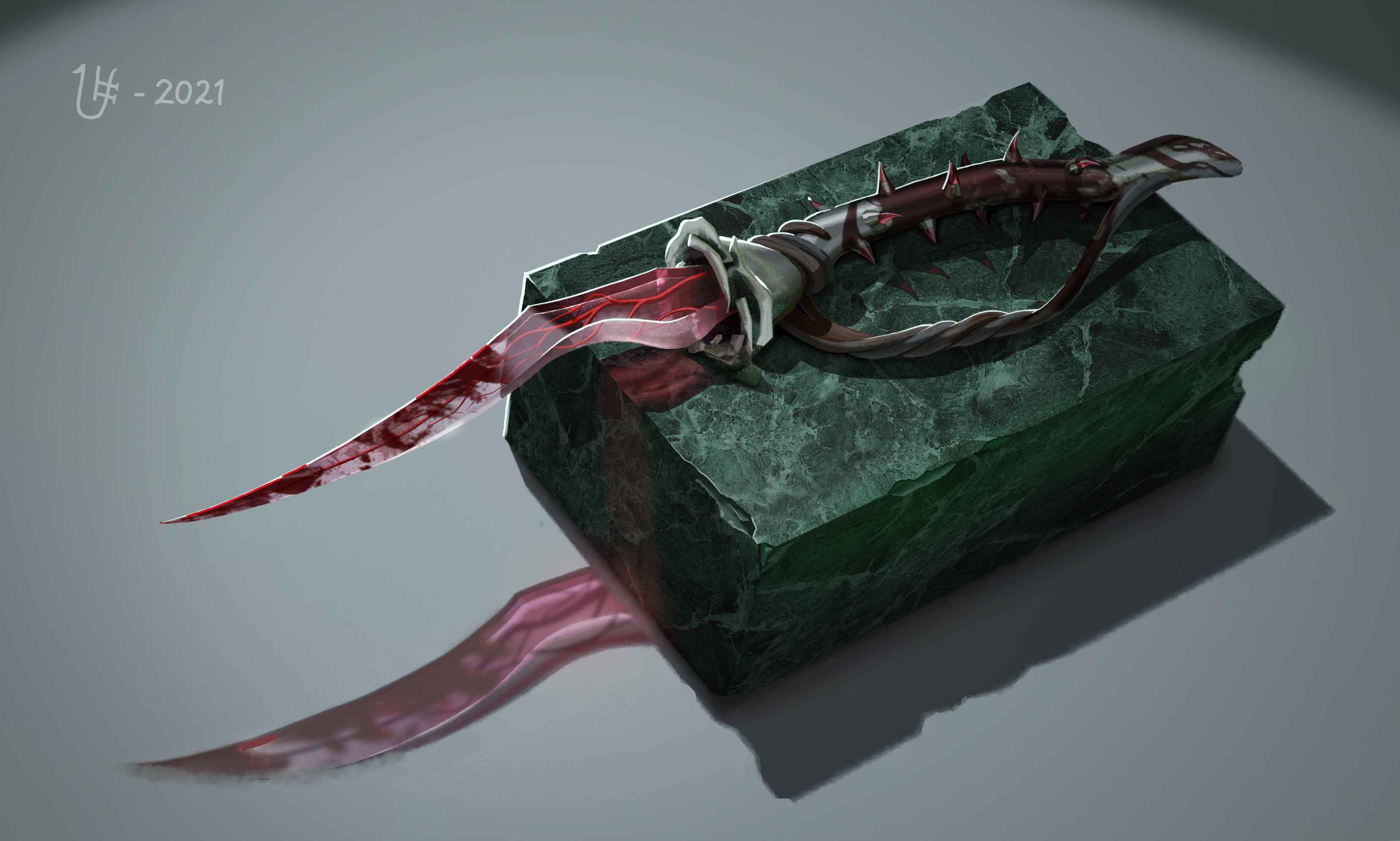 Hues of Lou - The Rosebud dagger - Concept art by Louella Hendriksen